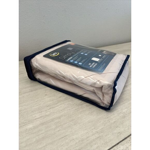 Serta Simply Clean Antimicrobi Pleated  Pink Twin XL Comforter Set T4102864 - Picture 5 of 9